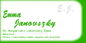 emma janovszky business card